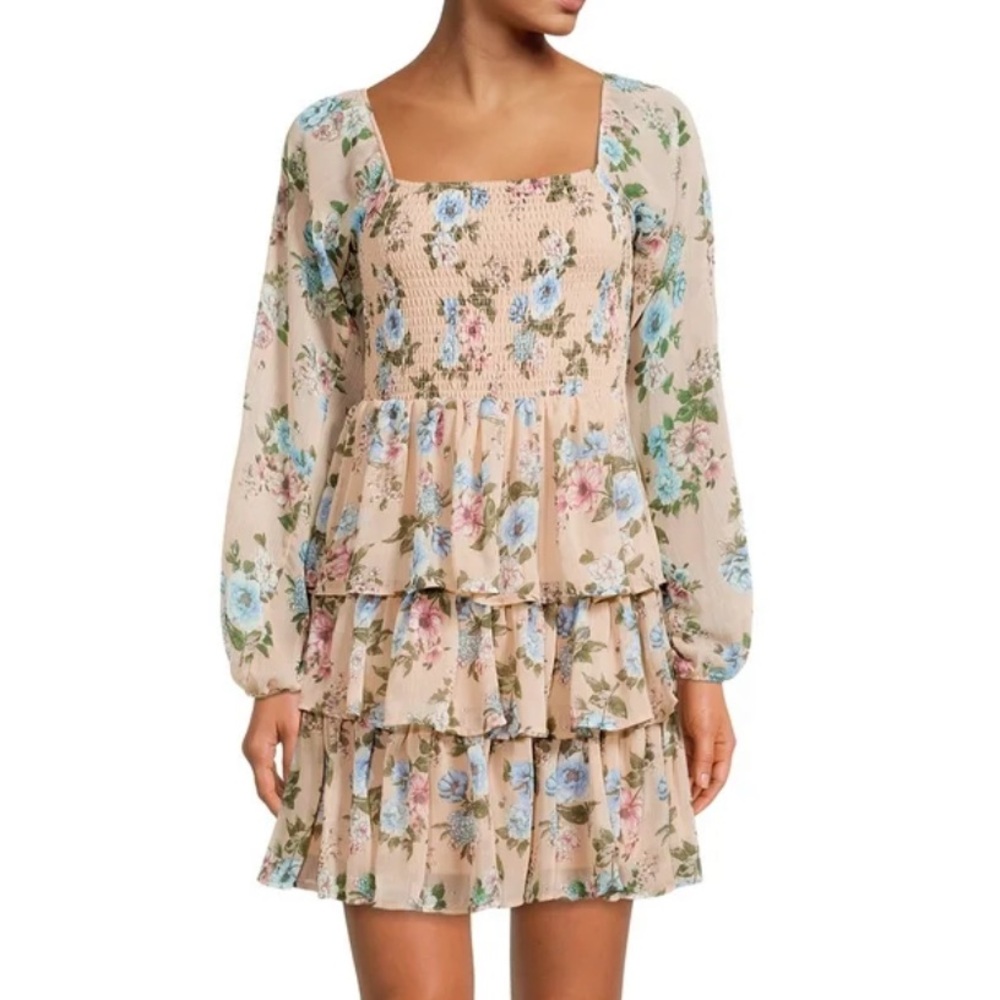 🐣Madden NYC Elegant Floral Long Sleeve Dress